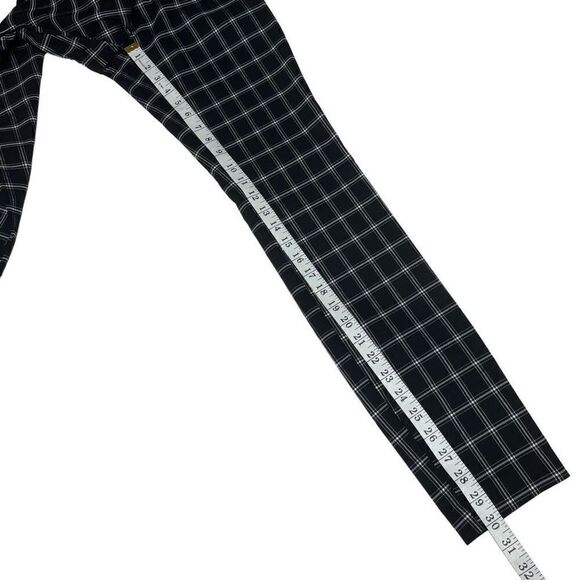 INC International Concepts Pants Black White Plaid Mid Rise Straight Leg Size 4 - Picture 5 of 13